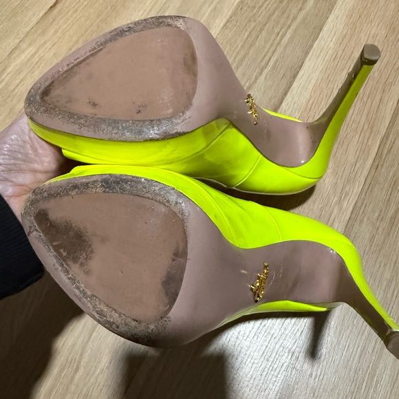Prada neon peep toe pumps sz 37.5 - Picture 7 of 7